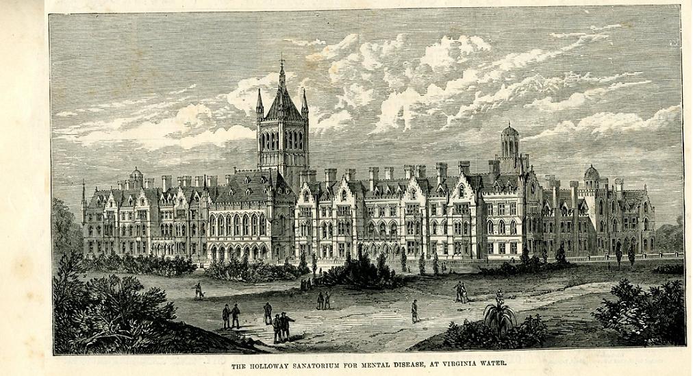 Holloway Sanatorium. Wood-engraving from the Illustrated London News, 5 January 1884