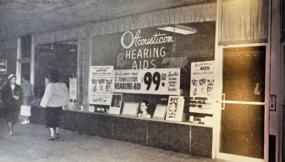 A shop in a busy downtown location in Detriot, with a regularly changing window display. This shop also had a rear entrance leading to the office, for customers who wanted discretion. 